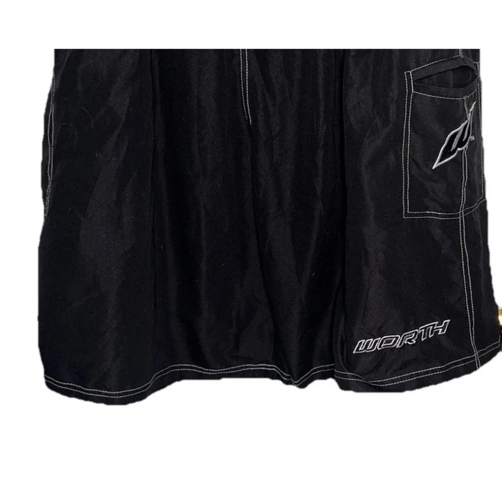 Worth XXXL Youth BoardShorts Black White Outline Logo‎ Cargo Wideleg Beach
